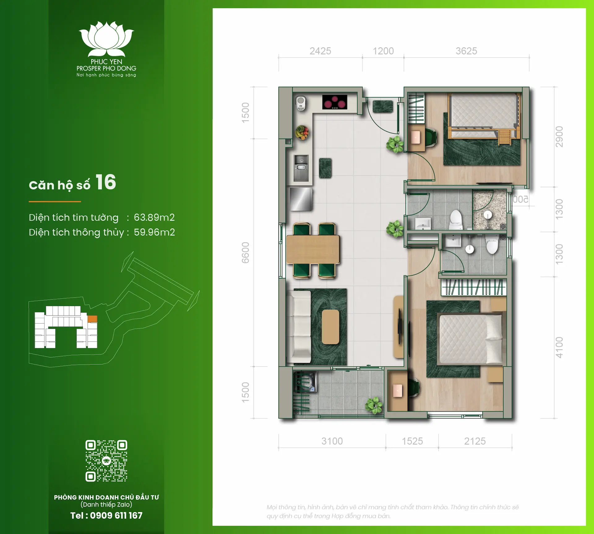 Căn Hộ 63.89M² Prosper Phố Đông